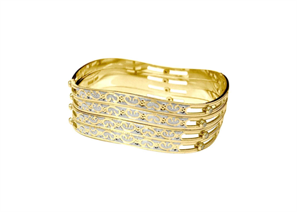 Unique Two Tone Plated CNC Bangles